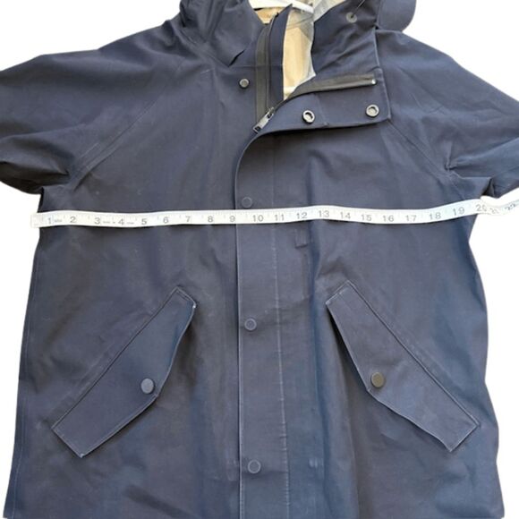 Everlane Women's The City Hooded Snap Zip Anorak Rain Jacket Navy Blue Size XXS - Picture 8 of 11